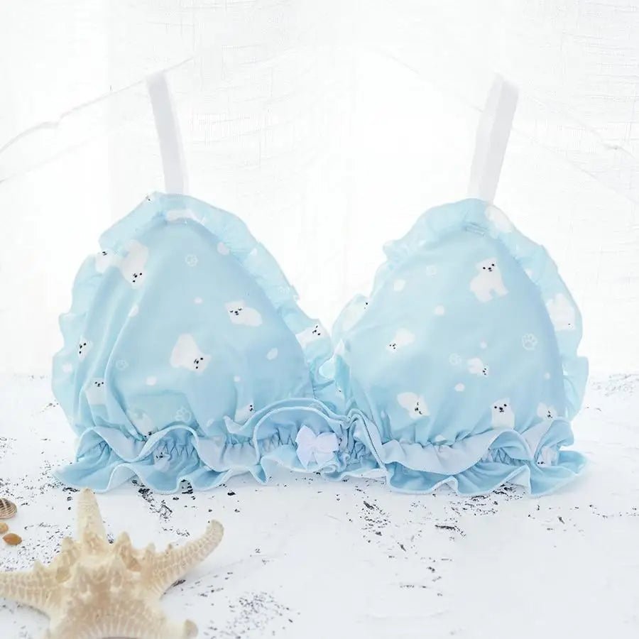 Pastel Blue Polar Bear Lingerie Set for Kawaii Fashion Lovers - Cosparty