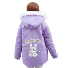 Pastel Bunny Rabbit Winter Jacket with Faux - Fur Hood - Cosparty
