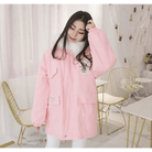 Pastel Bunny Rabbit Winter Jacket with Faux - Fur Hood - Cosparty