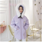 Pastel Bunny Rabbit Winter Jacket with Faux-Fur Hood - coat