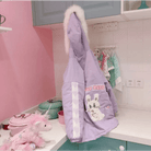 Pastel Bunny Rabbit Winter Jacket with Faux - Fur Hood - Cosparty