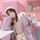 Pastel Bunny Rabbit Winter Jacket with Faux - Fur Hood - Cosparty