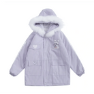 Pastel Bunny Rabbit Winter Jacket with Faux - Fur Hood - Cosparty