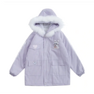 Pastel Bunny Rabbit Winter Jacket with Faux-Fur Hood - coat