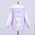 Pastel Bunny Rabbit Winter Jacket with Faux - Fur Hood - Cosparty
