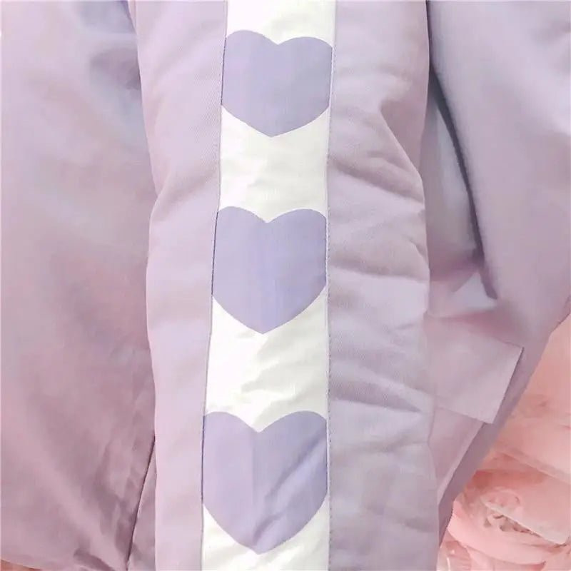 Pastel Bunny Rabbit Winter Jacket with Faux - Fur Hood - Cosparty