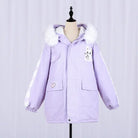 Pastel Bunny Rabbit Winter Jacket with Faux-Fur Hood - coat