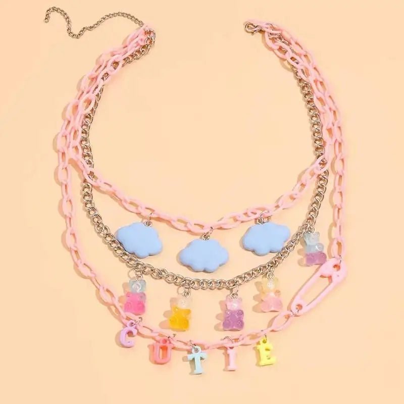 Pastel Cabochon Jewelry with Gummy Bears and Glittery Moons - Cosparty