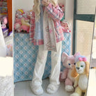 Pastel Candy Colored Kawaii Pants with Embroidered Star and Bone - pants