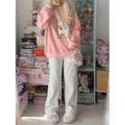 Pastel Candy Colored Kawaii Pants with Embroidered Star and Bone - Cosparty