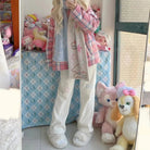 Pastel Candy Colored Kawaii Pants with Embroidered Star and Bone - Cosparty