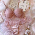 Soft Chiffon Princess Lingerie Set - Pink Ruffles / M - angelcore, dollette, ethereal, fairycore, kawaii lingerie