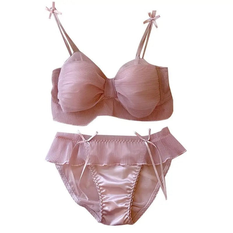 Pastel Chiffon Lingerie Set for Kawaii and Fairycore Aesthetics - Cosparty