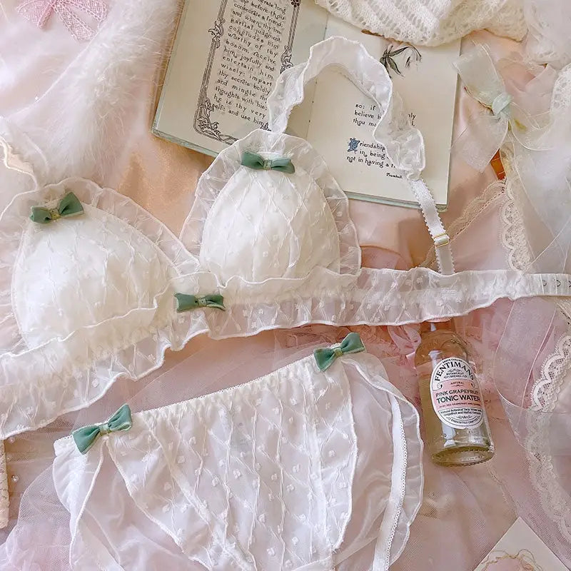 Pastel Chiffon Lingerie Set for Kawaii and Fairycore Aesthetics - lingerie set