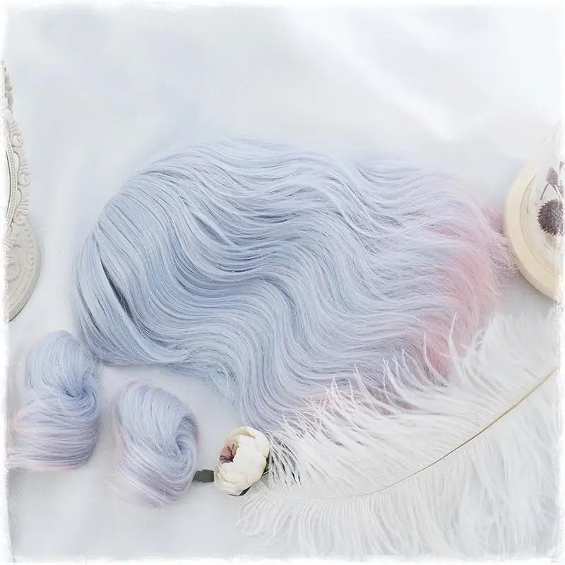 Pastel Cotton Candy Lolita Wig with Sweet Buns and Fringe - hair wig