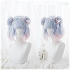 Pastel Cotton Candy Lolita Wig with Sweet Buns and Fringe - hair wig