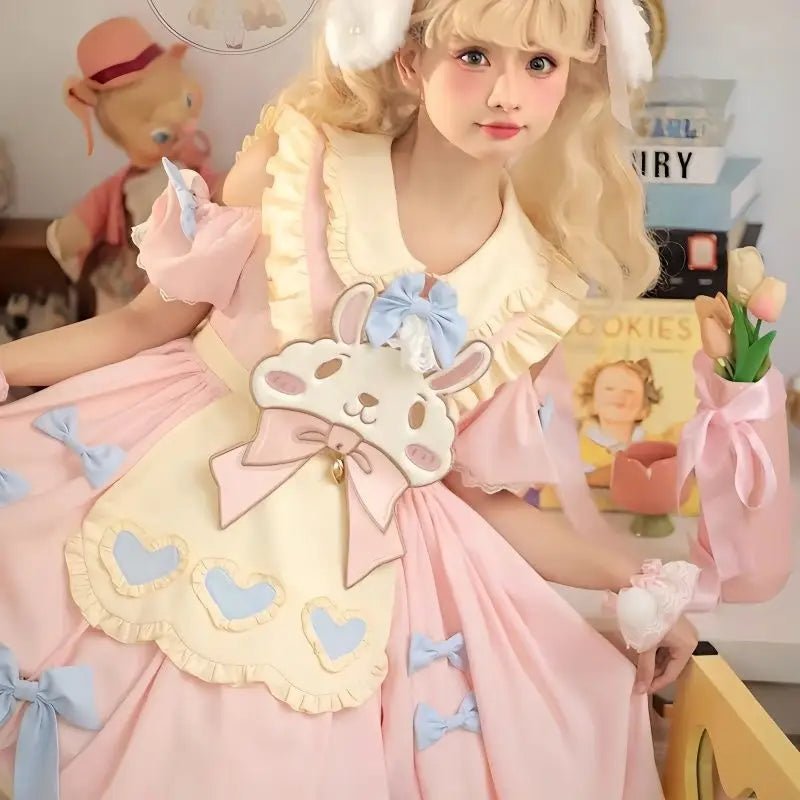 Pastel Easter Bunny Lolita Dress for Kawaii Fashion Lovers - Cosparty