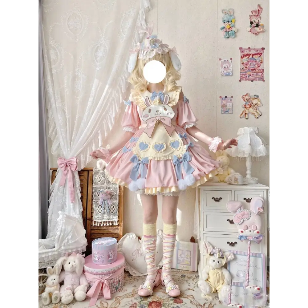 Pastel Easter Bunny Lolita Dress for Kawaii Fashion Lovers - dress