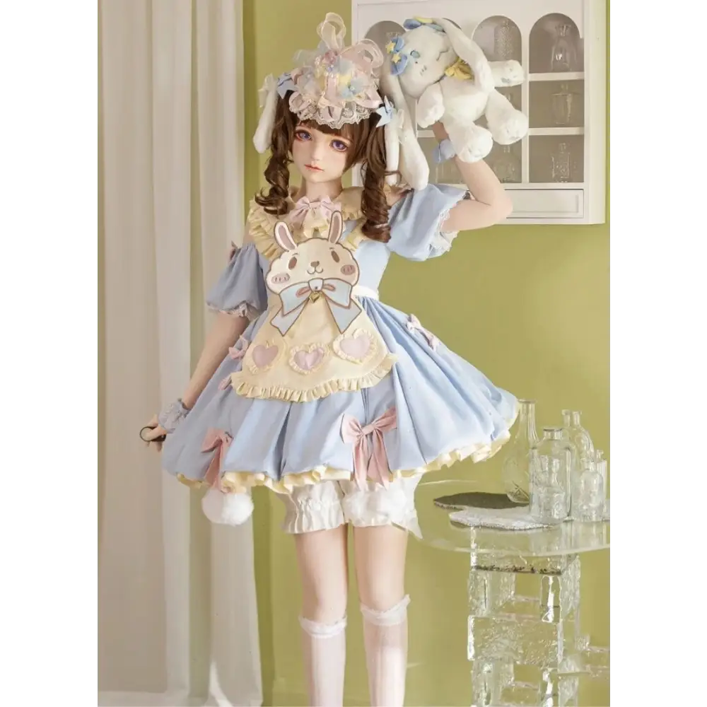 Pastel easter bunny lolita dress - apron dress - bunnies - bunny - rabbit -