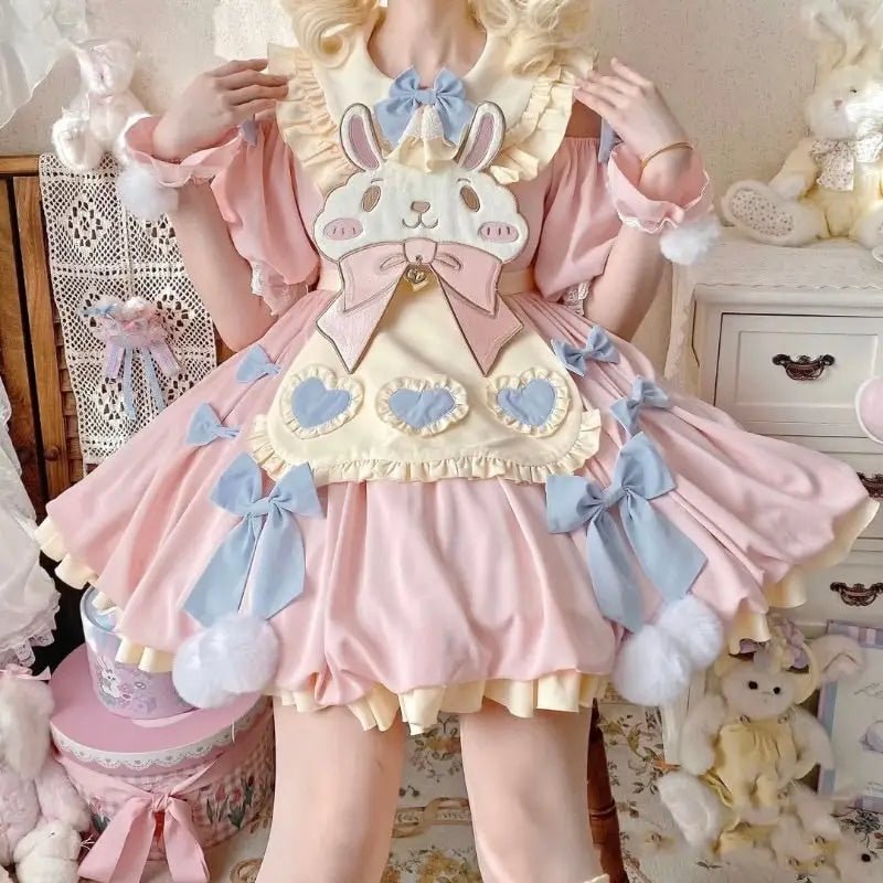 Pastel Easter Bunny Lolita Dress for Kawaii Fashion Lovers - Cosparty