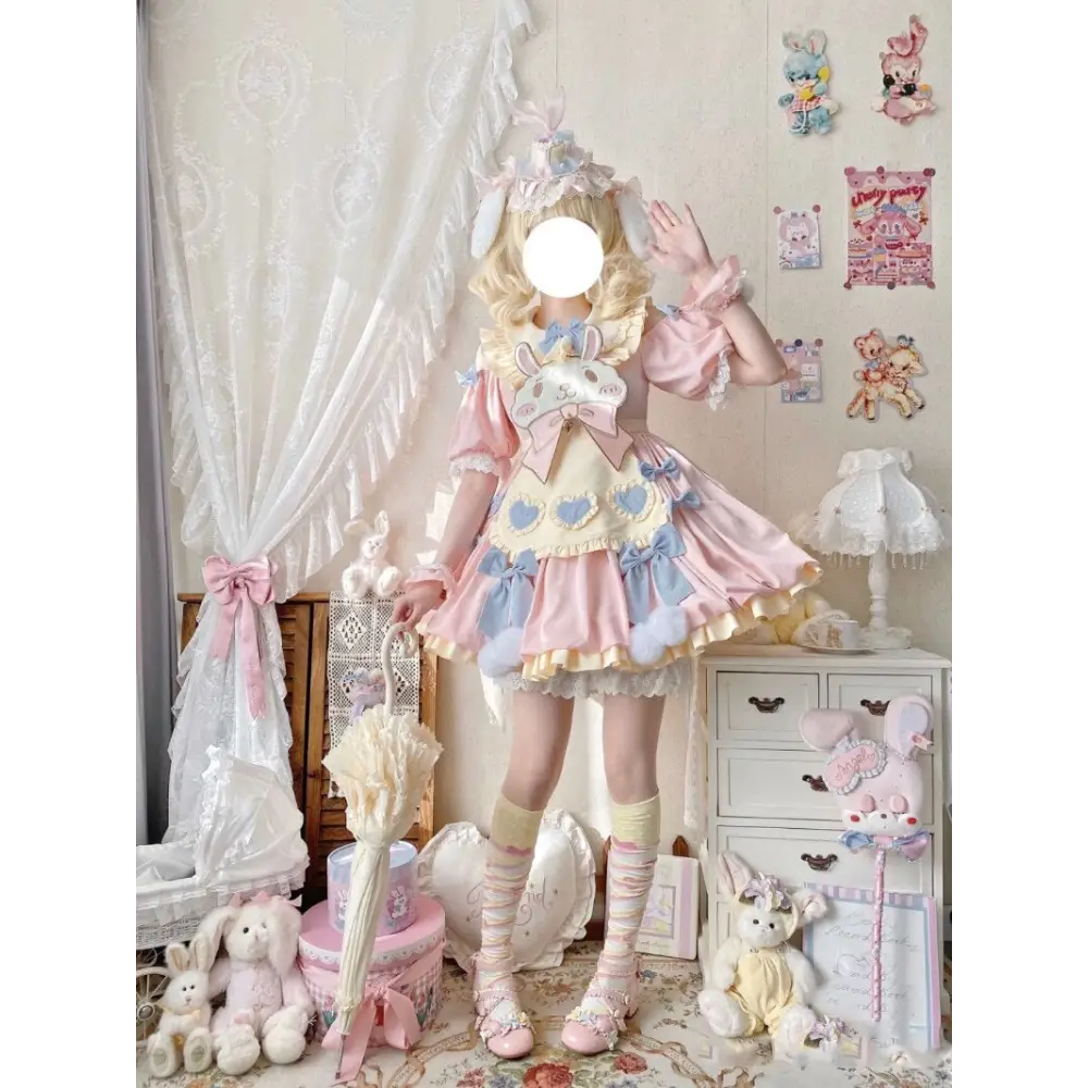 Pastel Easter Bunny Lolita Dress for Kawaii Fashion Lovers - dress