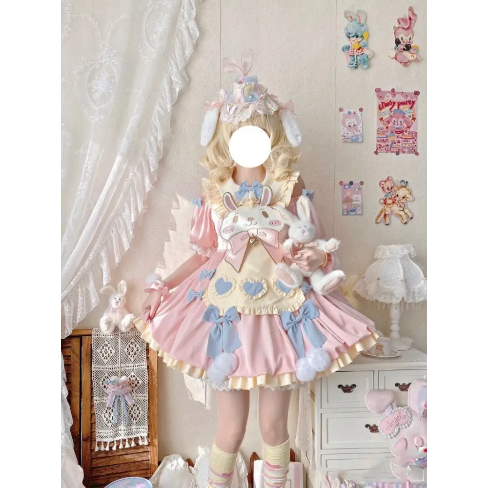 Pastel Easter Bunny Lolita Dress for Kawaii Fashion Lovers - dress