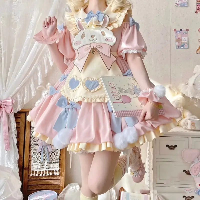 Pastel Easter Bunny Lolita Dress for Kawaii Fashion Lovers - dress