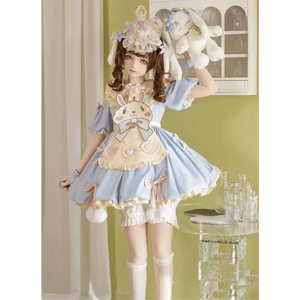 Pastel Easter Bunny Lolita Dress for Kawaii Fashion Lovers - Cosparty