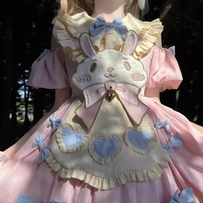 Pastel Easter Bunny Lolita Dress for Kawaii Fashion Lovers - Cosparty