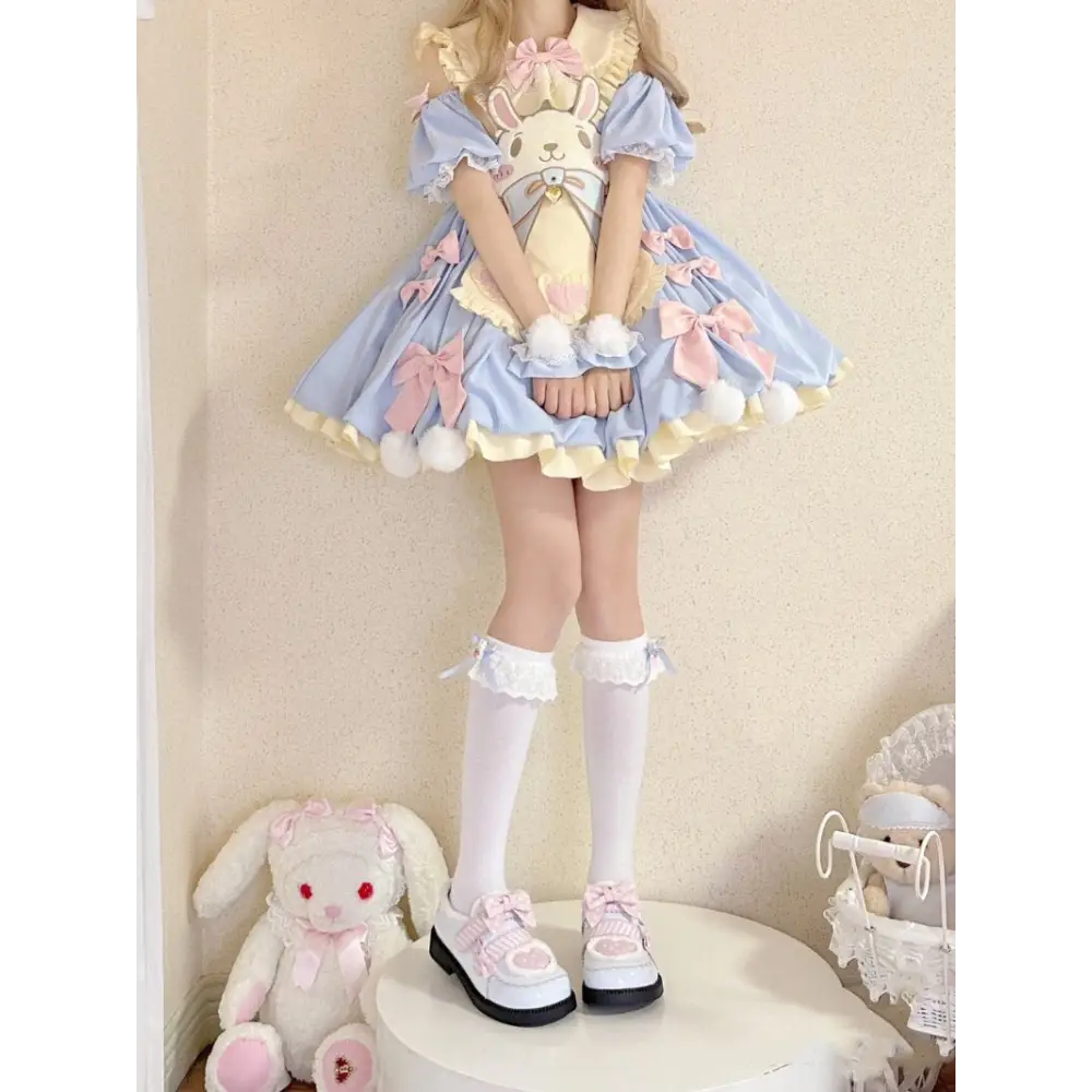 Pastel Easter Bunny Lolita Dress for Kawaii Fashion Lovers - dress