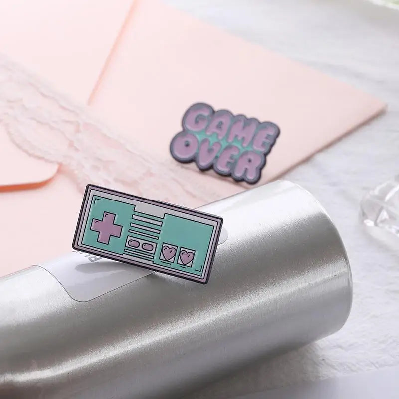 Pastel Fairy-Kei Enamel Pins for Retro Game Lovers - pin