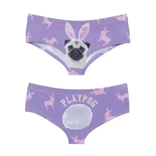 Pastel Fairy Kei Pocket Undies with Cheeky Sayings - Pug Face - underwear