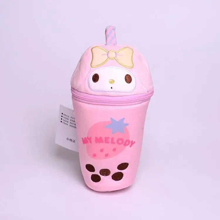 Pastel Fairy Kei Stationary Bags Featuring Kawaii Characters and Bubble Tea - bags