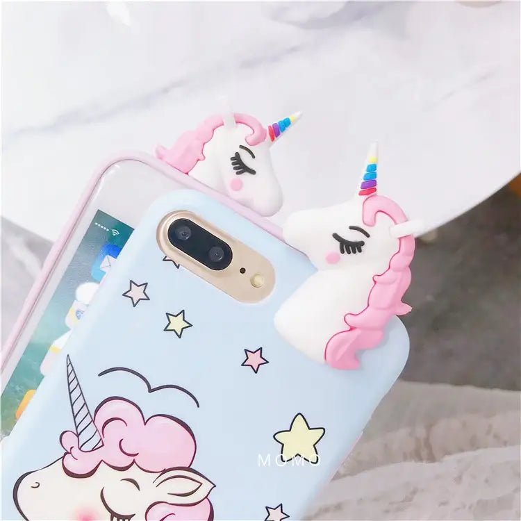Pastel Fairy Kei Unicorn Phone Case with 3D Charm - Cosparty