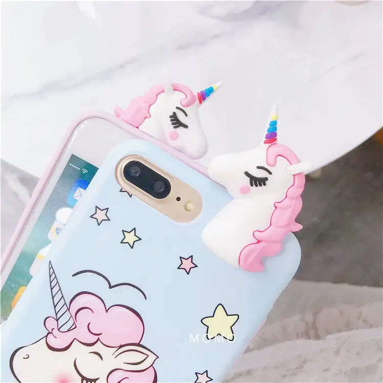 Pastel Fairy Kei Unicorn Phone Case with 3D Charm - Phone Case