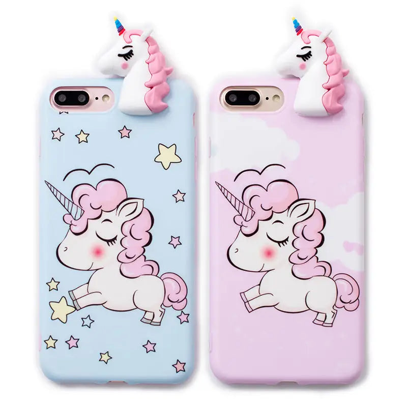 Pastel Fairy Kei Unicorn Phone Case with 3D Charm - Phone Case