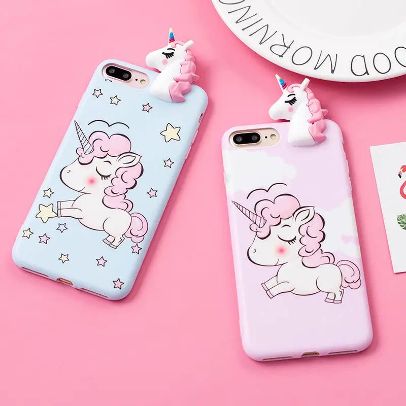 Pastel Fairy Kei Unicorn Phone Case with 3D Charm - Cosparty