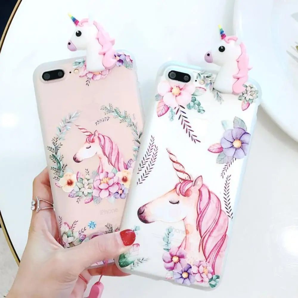 Pastel Fairy Kei Unicorn Phone Case with 3D Charm - Phone Case