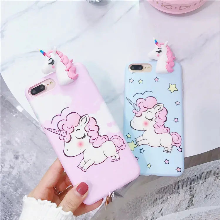 Pastel Fairy Kei Unicorn Phone Case with 3D Charm - Phone Case