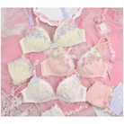 Pastel Floral Embroidered Lingerie Set for Kawaii Fashion Lovers - Cosparty