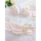 Pastel Floral Embroidered Lingerie Set for Kawaii Fashion Lovers - underwear