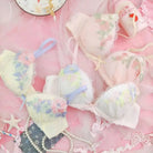 Pastel Floral Embroidered Lingerie Set for Kawaii Fashion Lovers - underwear