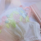 Pastel Floral Embroidered Lingerie Set for Kawaii Fashion Lovers - Cosparty