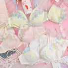 Pastel Floral Embroidered Lingerie Set for Kawaii Fashion Lovers - underwear