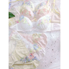 Pastel Floral Embroidered Lingerie Set for Kawaii Fashion Lovers - underwear