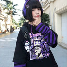 Pastel Goth Bunny Hoodie with Machine Gun Bunny Design - sweater