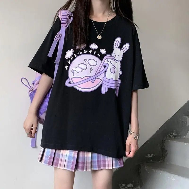 Pastel Goth Galaxy - Inspired Tee 100% Cotton 25 Inch 64 Cm - Cosparty