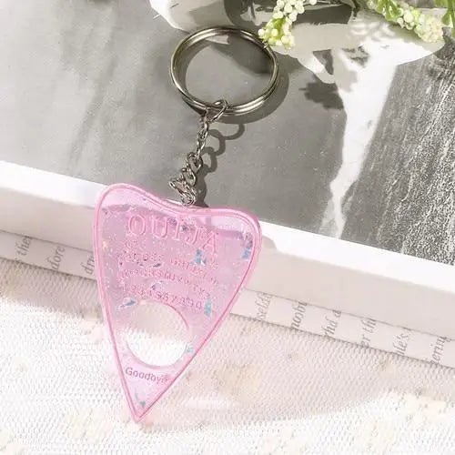 Pastel Goth Glitter Resin Keychain for Dark Aesthetic Lovers - Cosparty