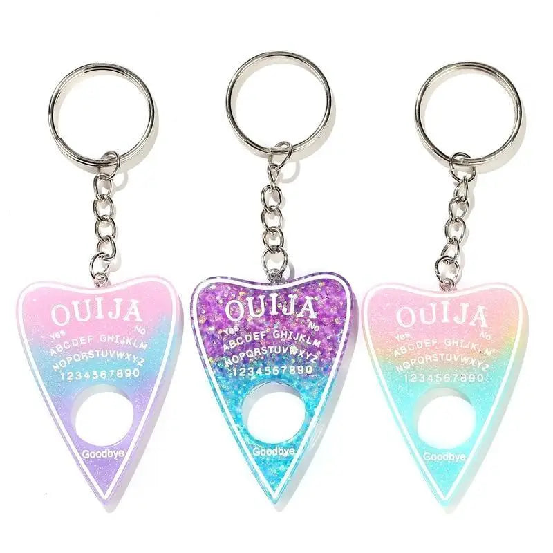 Pastel Goth Glitter Resin Keychain for Dark Aesthetic Lovers - key chain