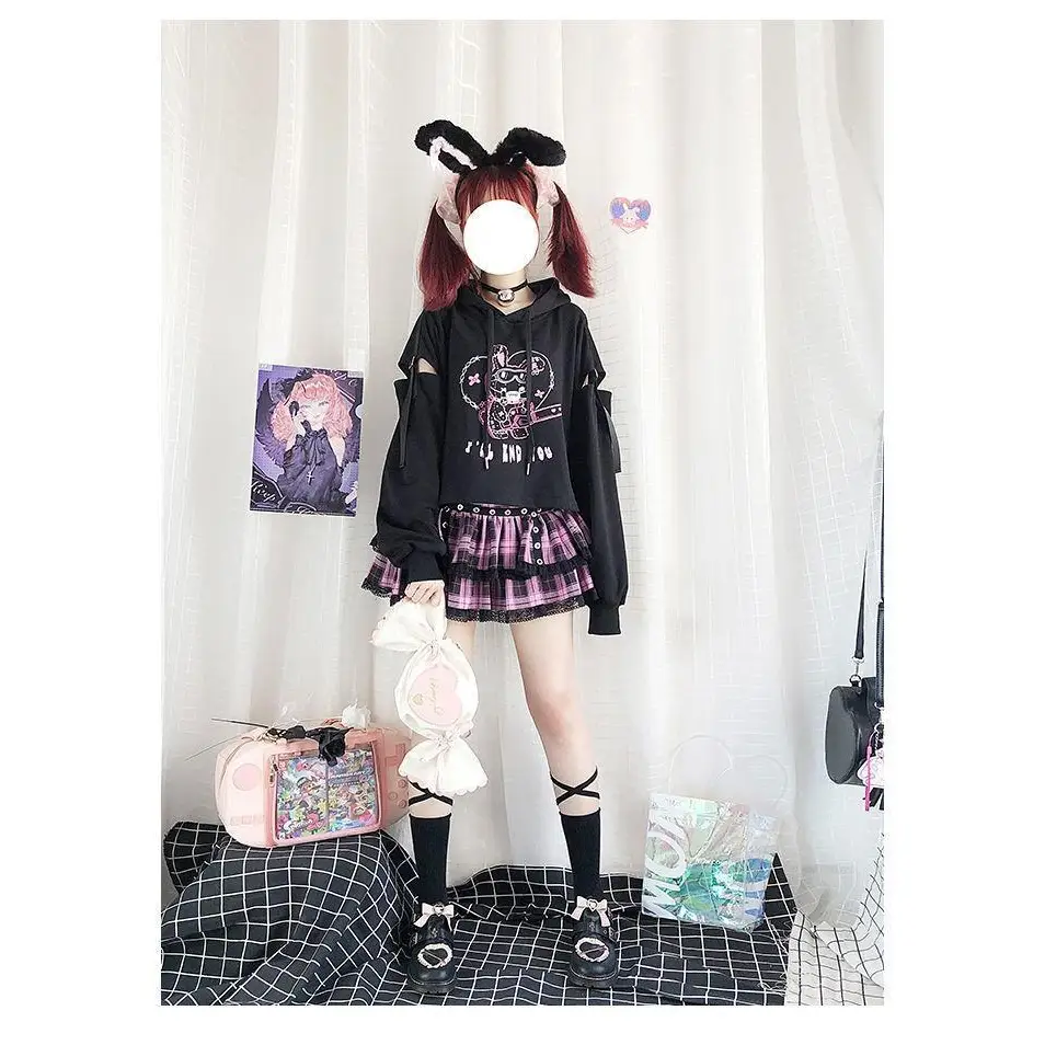 Pastel Goth I’ll End You Chainsaw Bunny Hoodie for Year-Round Wear - sweater